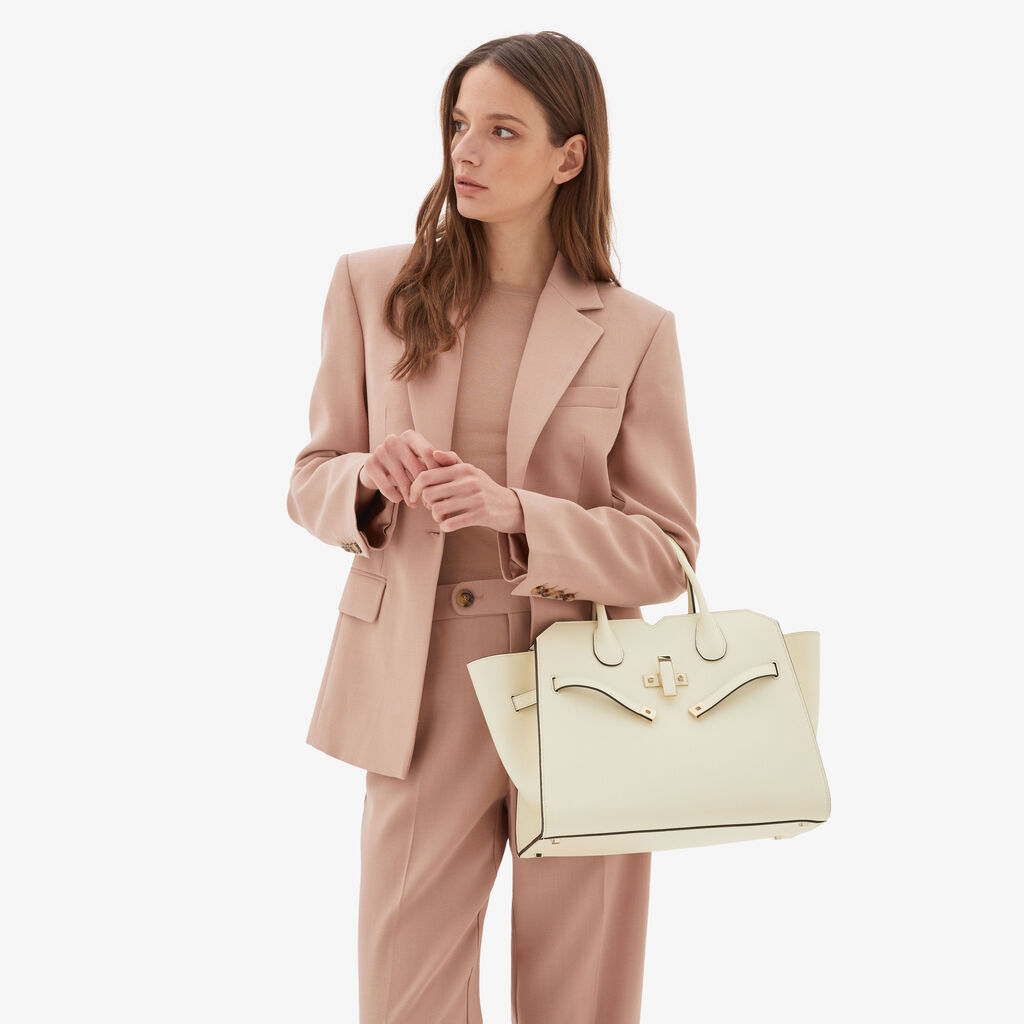 Valextra Borsa a mano da Donna Media Bianca di Lusso | Valextra Consegna Veloce