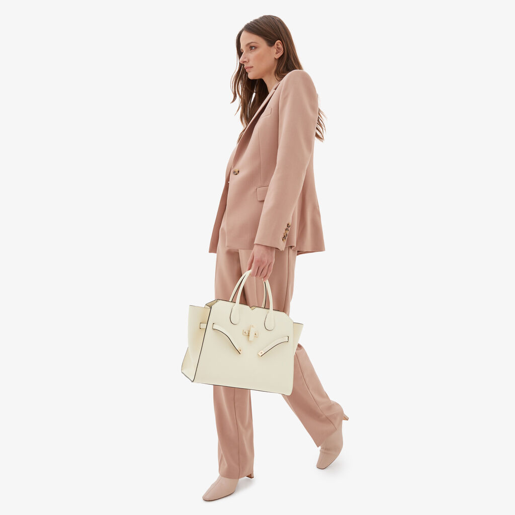 Valextra Borsa a mano da Donna Media Bianca di Lusso | Valextra Consegna Veloce