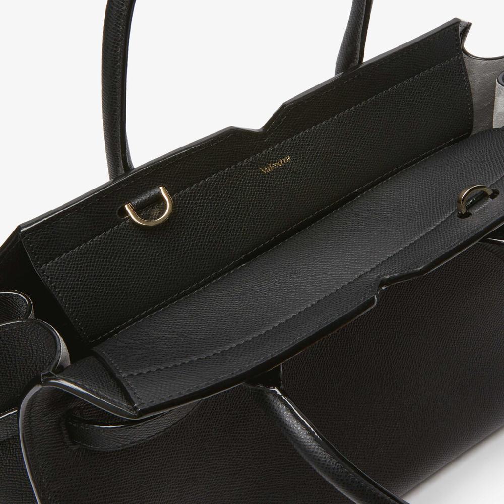 Valextra Borsetta a mano da Donna Media Nera di Lusso | Valextra Promozione Limitata