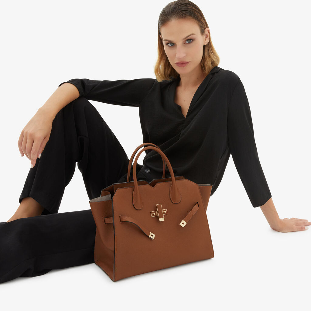 Valextra Borsa a due manici da Donna di Lusso Marrone | Valextra Shopping Online