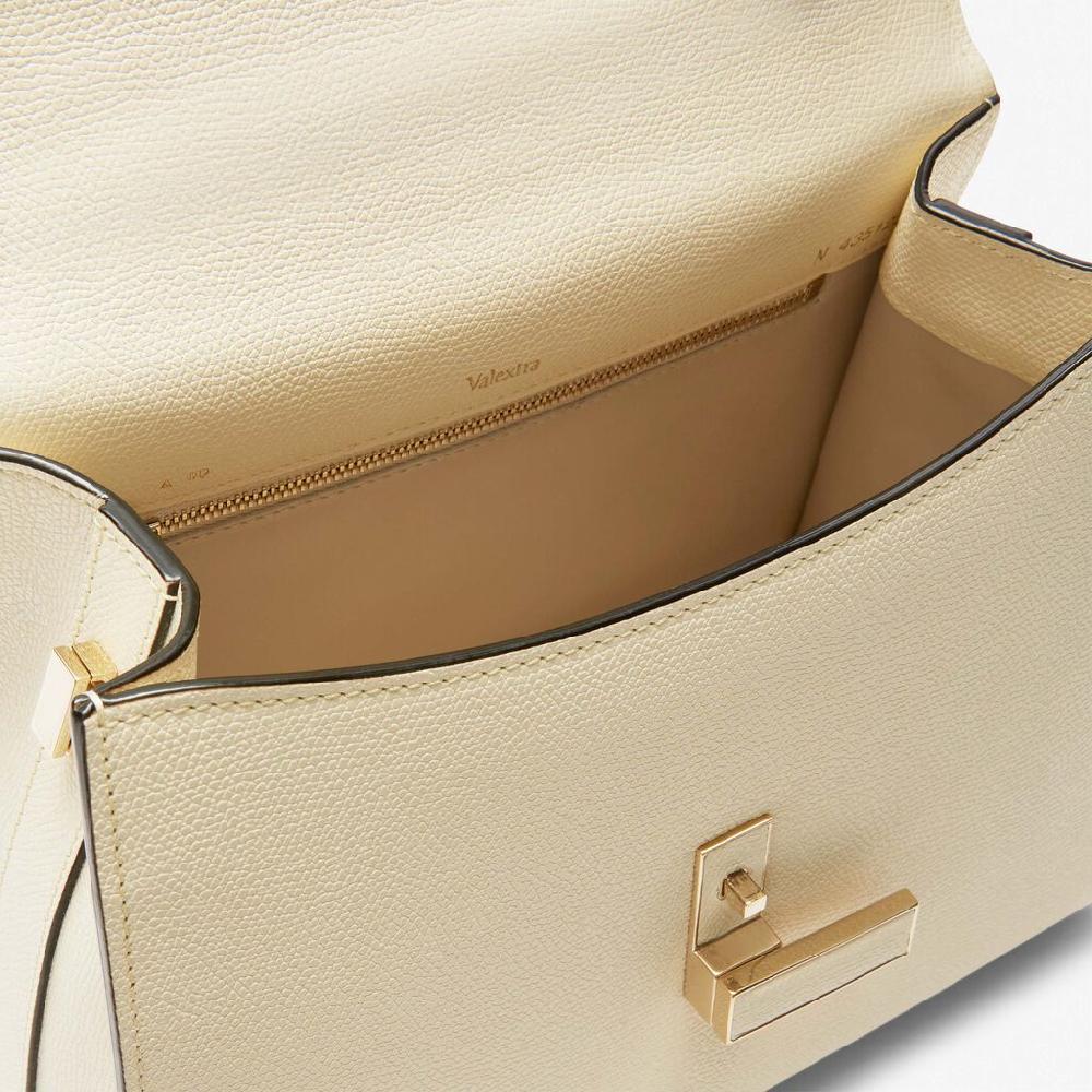 Valextra Valextra Iside: Borsa a mano Media in Pelle Bianca Prezzo Ridotto