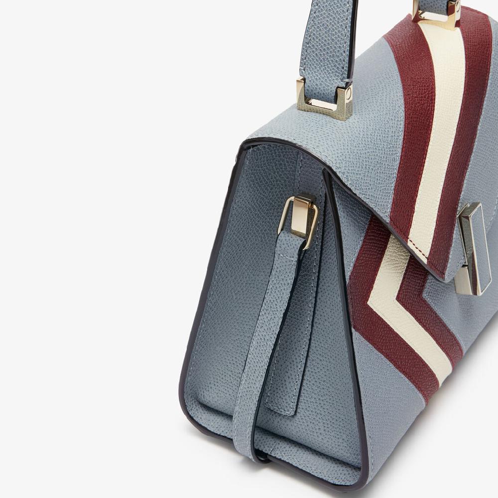 Valextra Borsa Donna Pelle intarsia Blu e Boreaux | Valextra Iside Presa