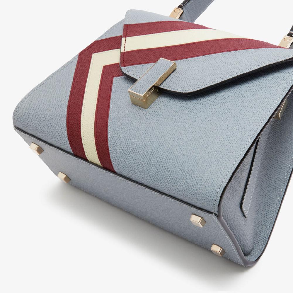 Valextra Borsa Donna Pelle intarsia Blu e Boreaux | Valextra Iside Presa