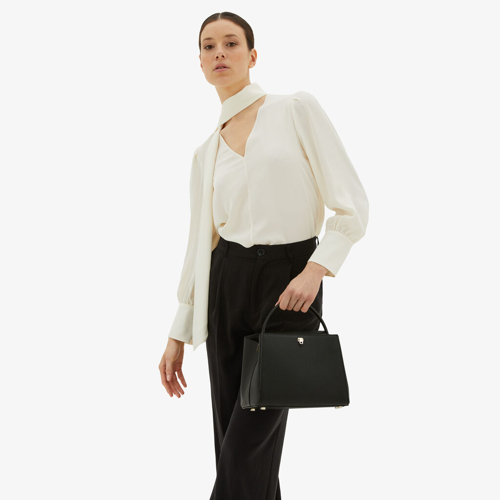 Valextra Borsa a mano da Donna in Pelle Nera | Valextra Brera Saldi