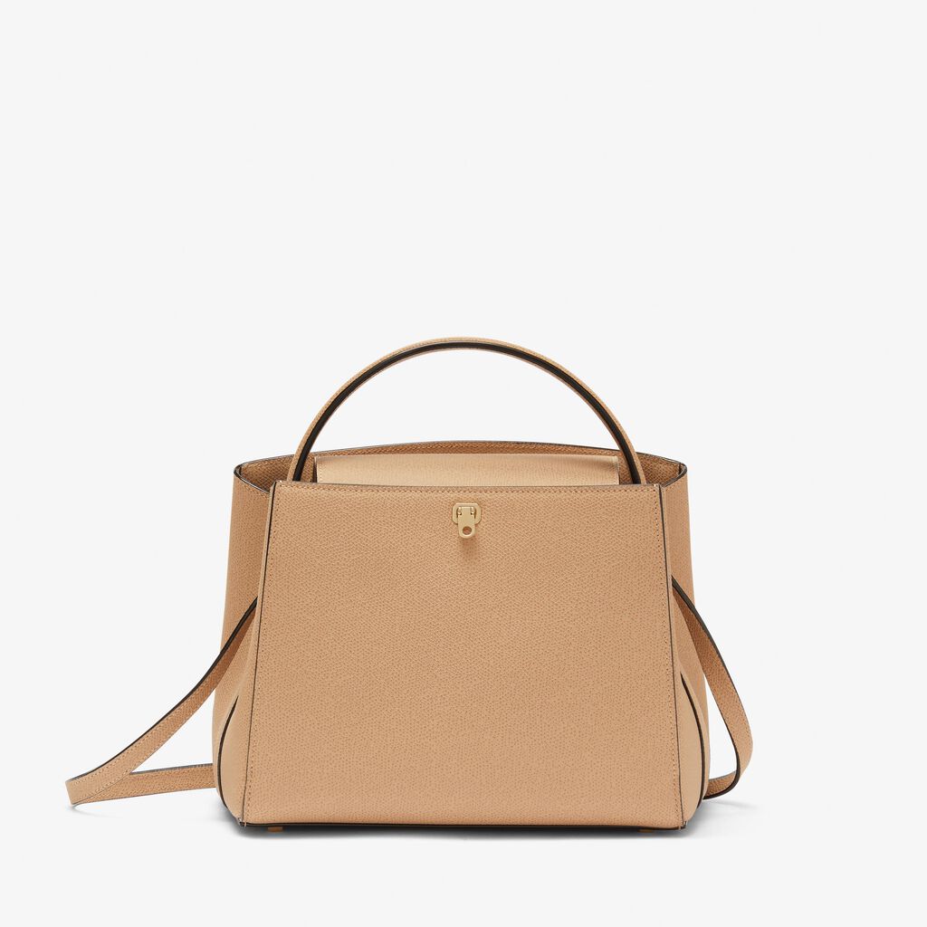 Valextra Borsetta a mano in Pelle Beige con tracolla | Valextra Brera