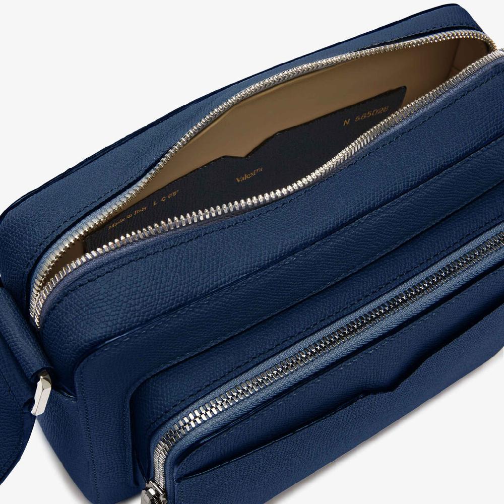 Valextra Borsa reporter da Uomo in Pelle Blu Zaffiro | Valextra V-Line Ultimo giorno