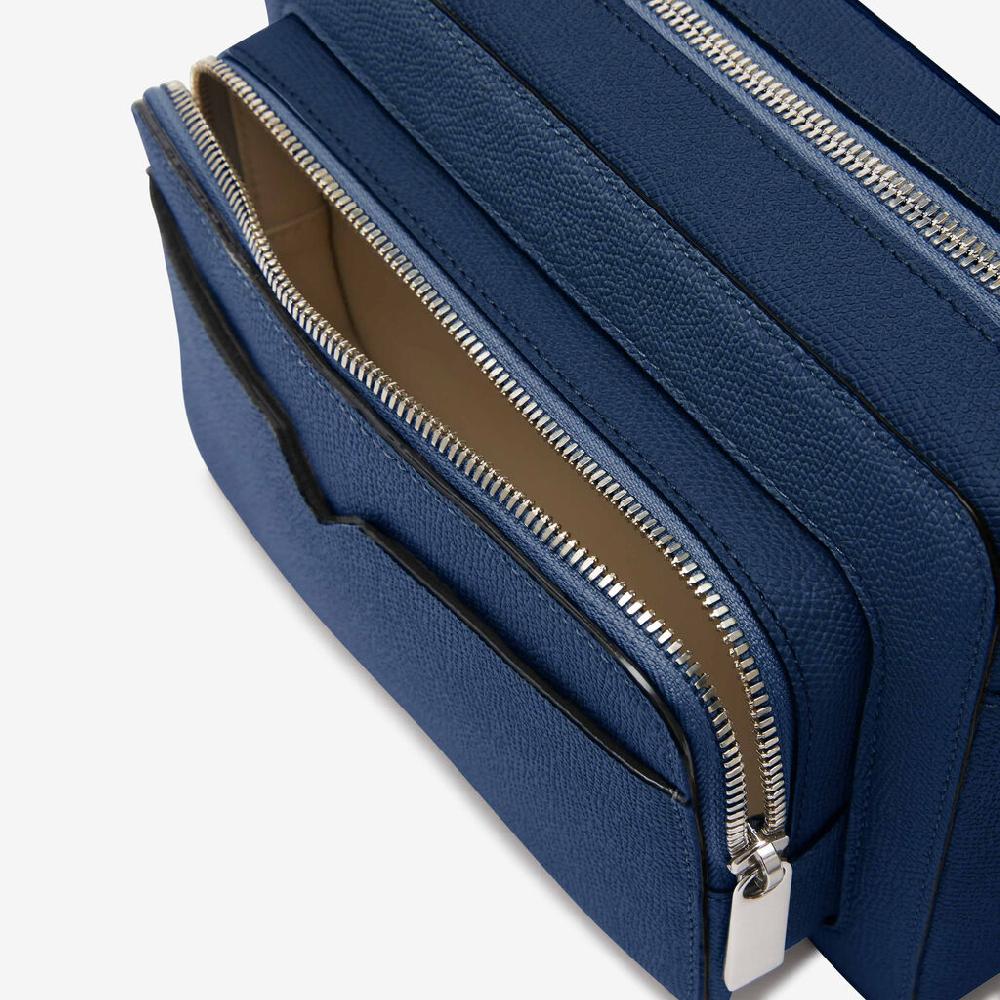 Valextra Borsa reporter da Uomo in Pelle Blu Zaffiro | Valextra V-Line Ultimo giorno