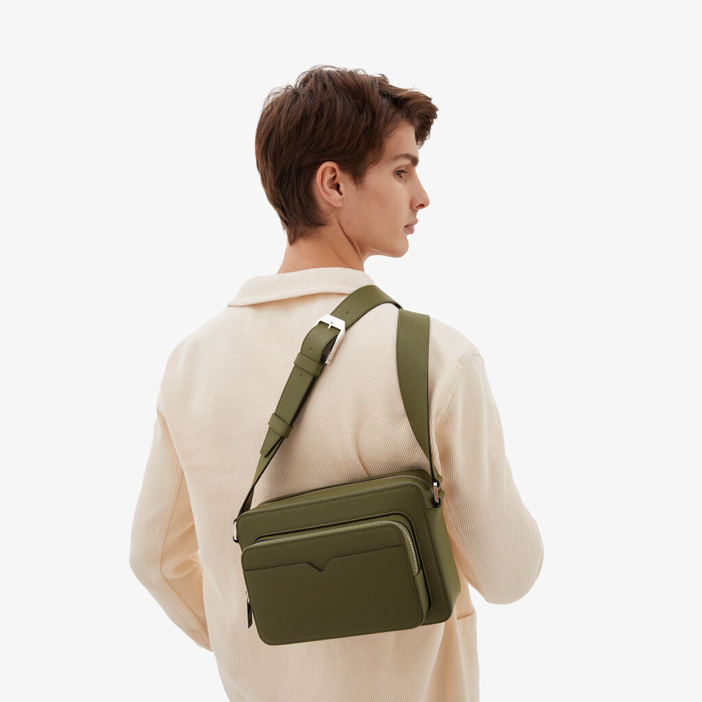 Valextra Borsa a tracolla da Uomo Verde Militare | Valextra V-Line Fino al 60% di sconto