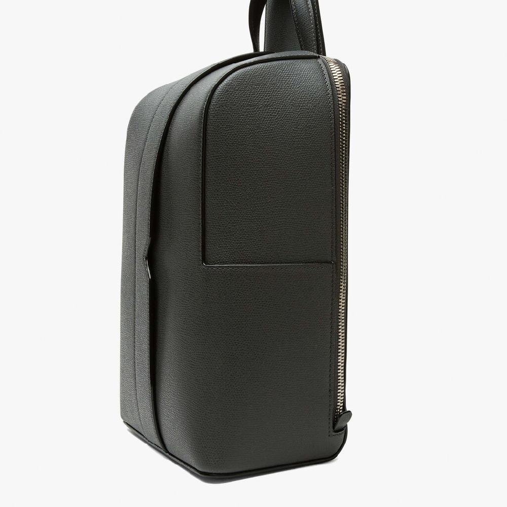 Valextra Zaino monospalla elegante in Pelle Grigia | Valextra V-Line Nuovo