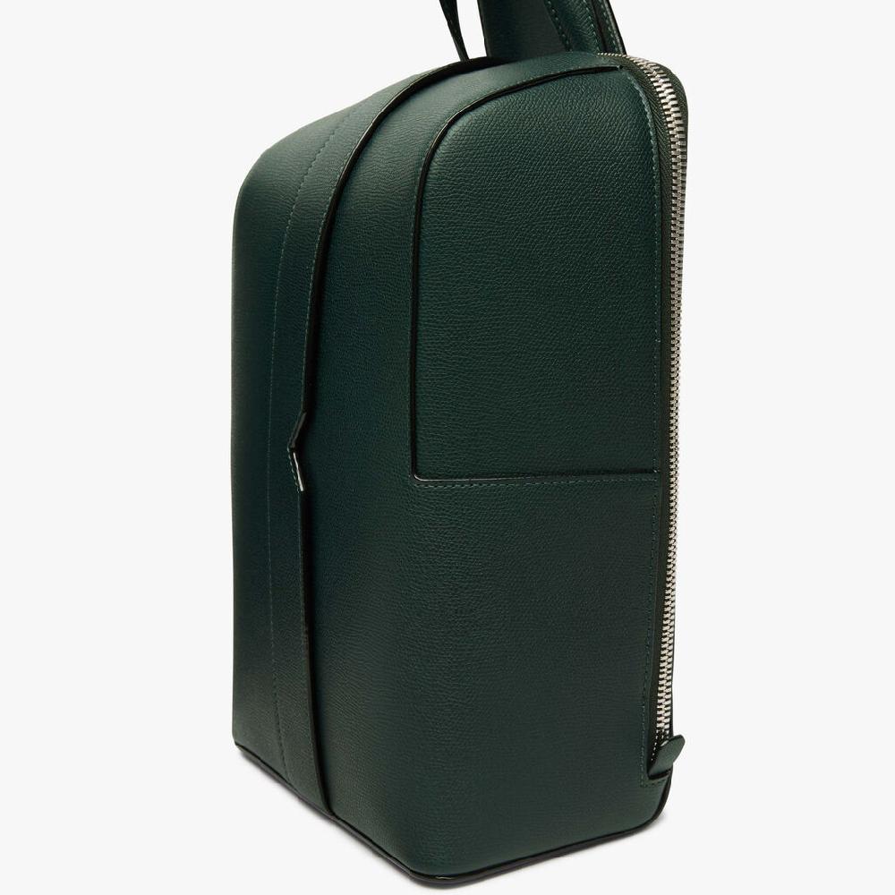 Valextra Zaino monospalla da Uomo in Pelle Verde | Valextra V-Line Vendita