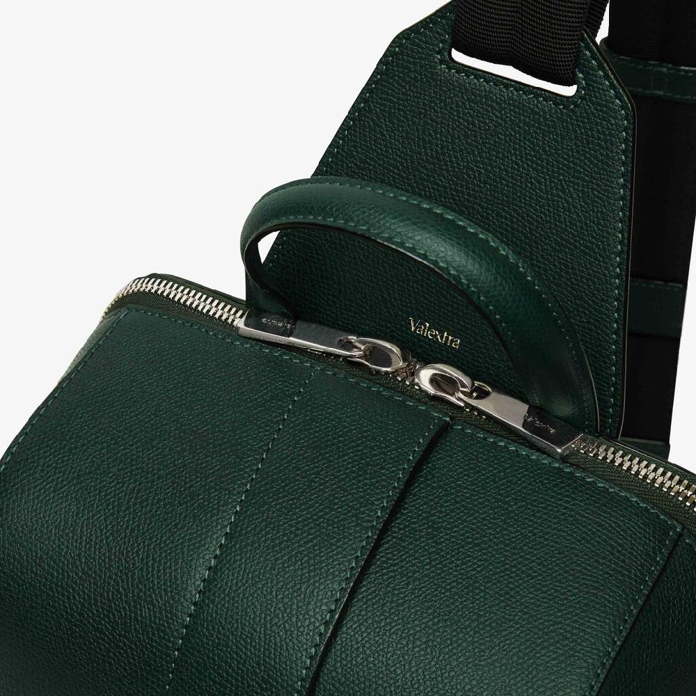 Valextra Zaino monospalla da Uomo in Pelle Verde | Valextra V-Line Vendita