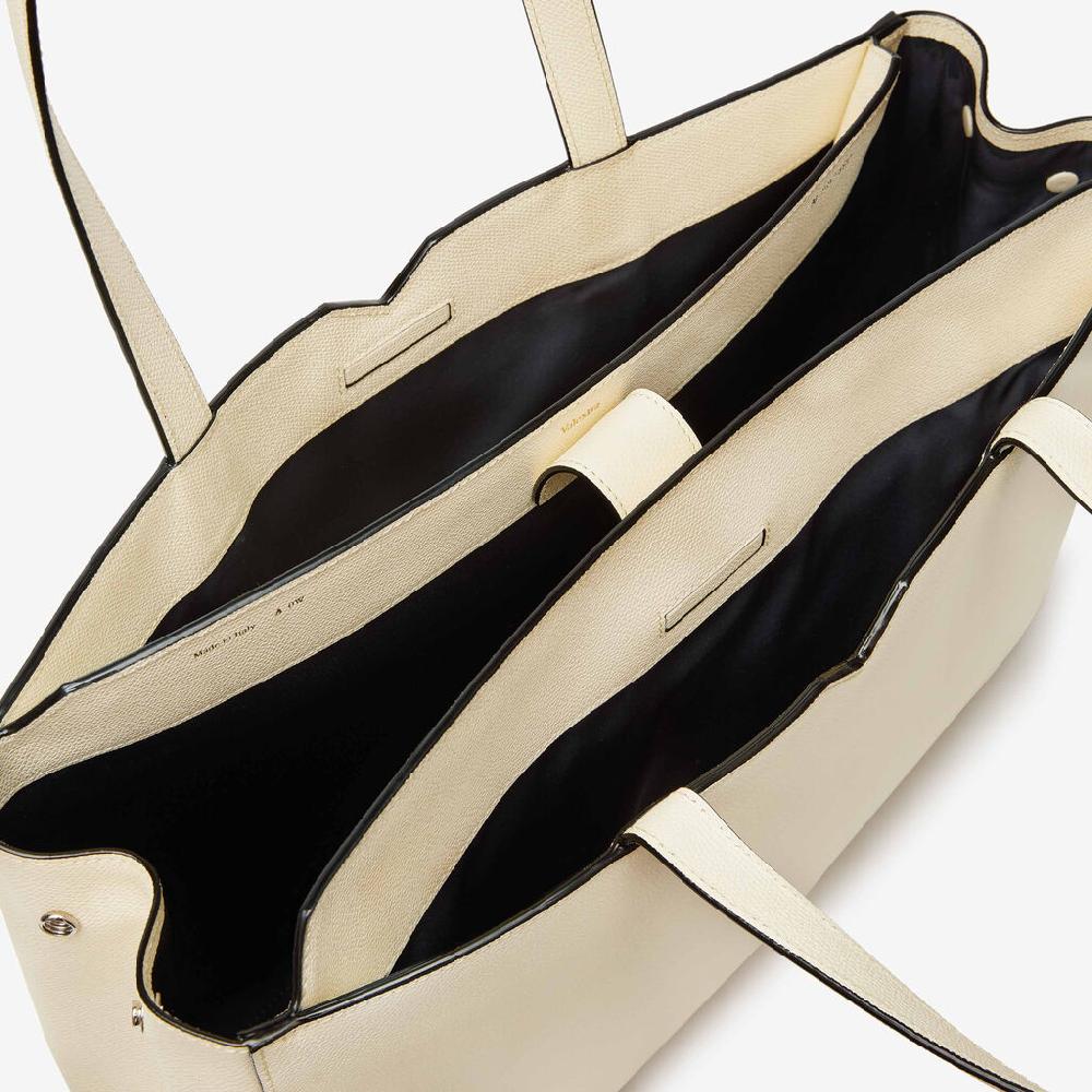Valextra Shopping bag orizzontale da Uomo in Pelle Bianca | Valextra V-Line Soddisfazione Garantita