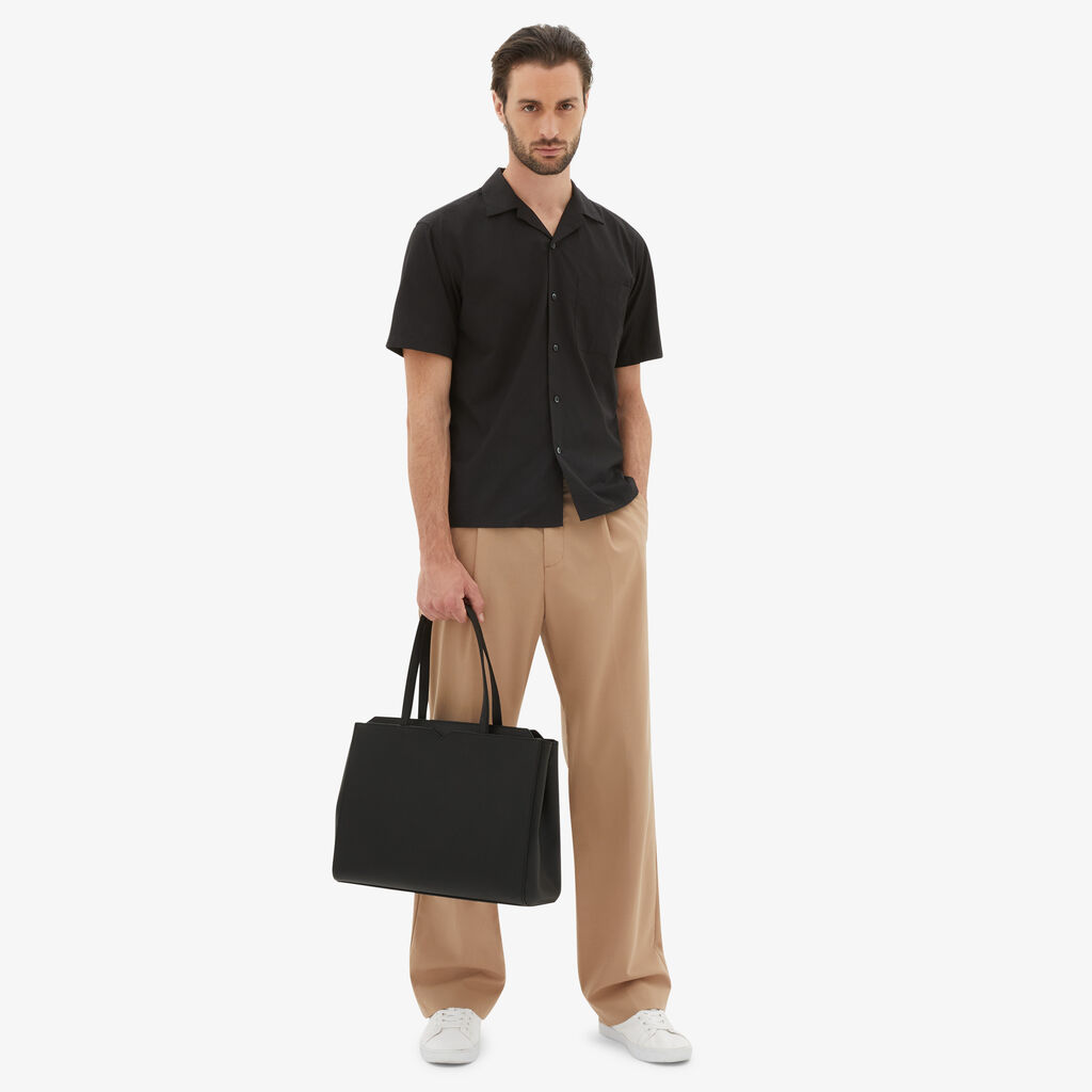 Valextra Shopping bag orizzontale da Uomo in Pelle Nera | Valextra V-Line Qualità Garantita