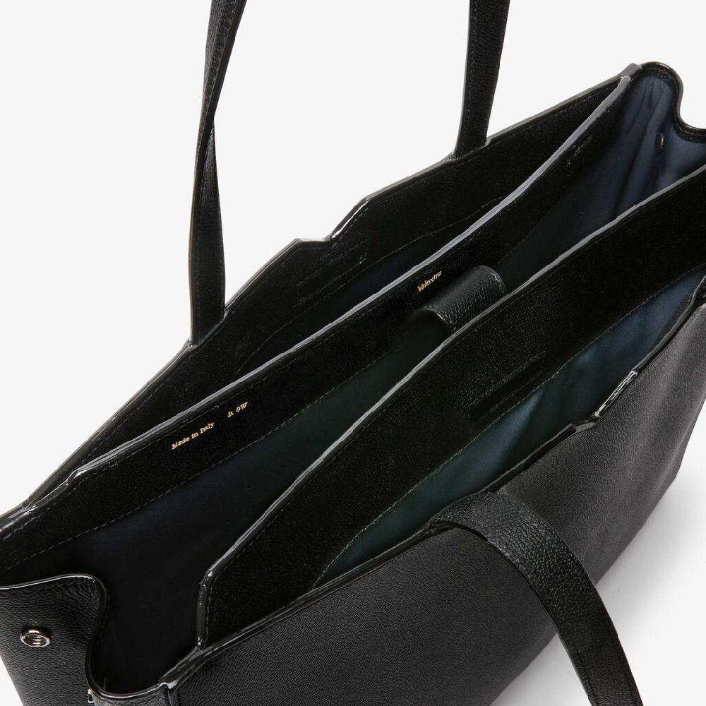 Valextra Shopping bag orizzontale da Uomo in Pelle Nera | Valextra V-Line Qualità Garantita