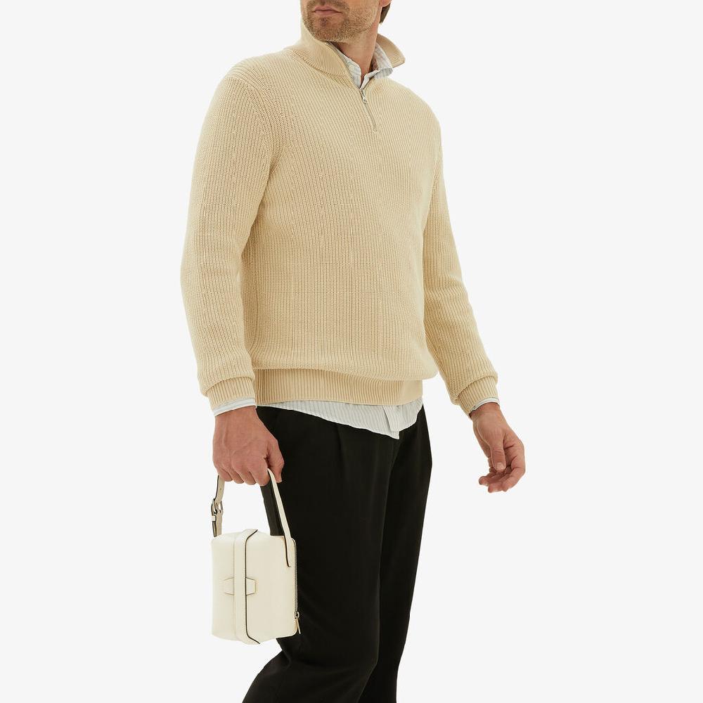 Valextra Borsa a mano Mini in Pelle Bianca | Valextra Tric Trac Sottocosto