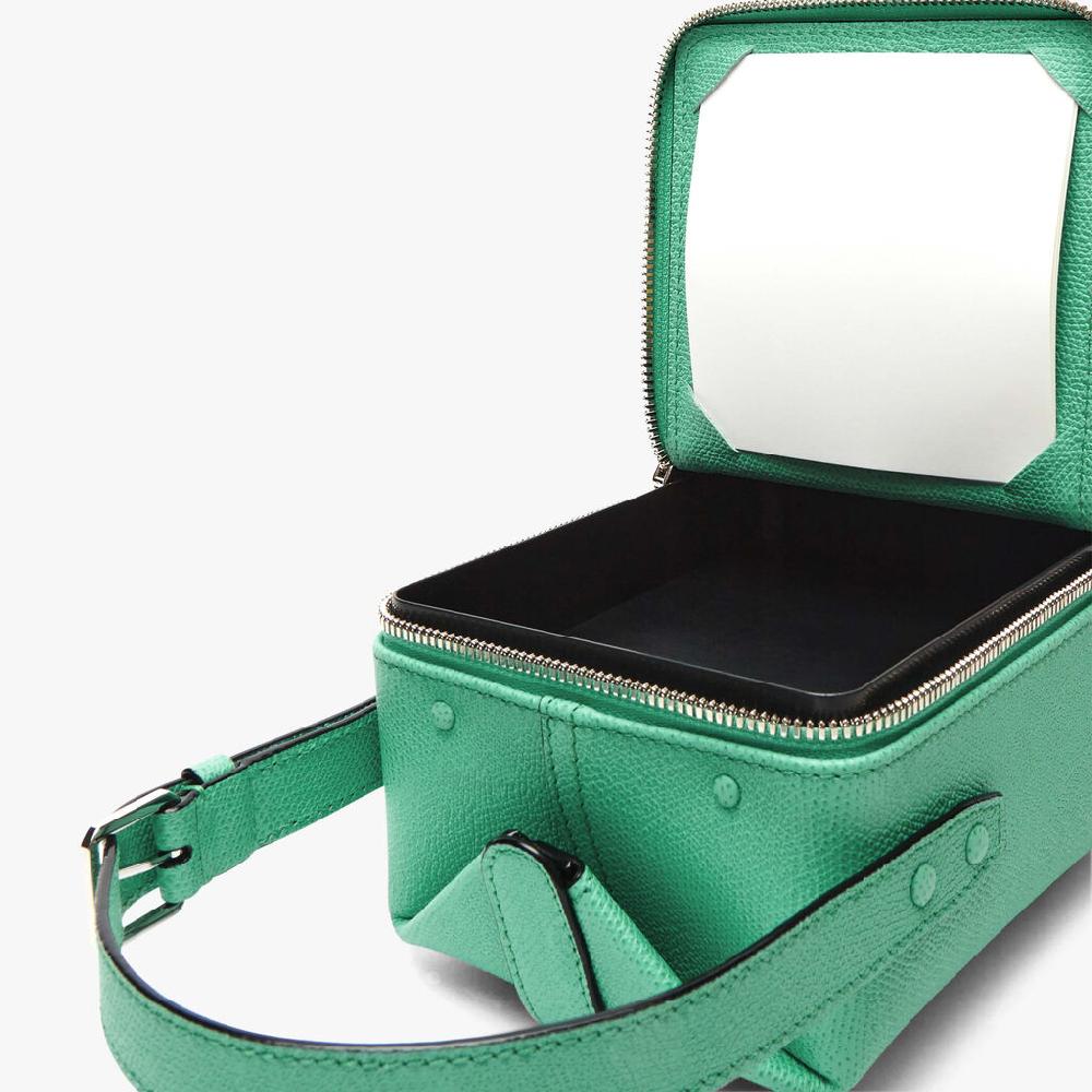Valextra Borsetta a tracolla Mini in Pelle Verde | Valextra Tric Trac Italy