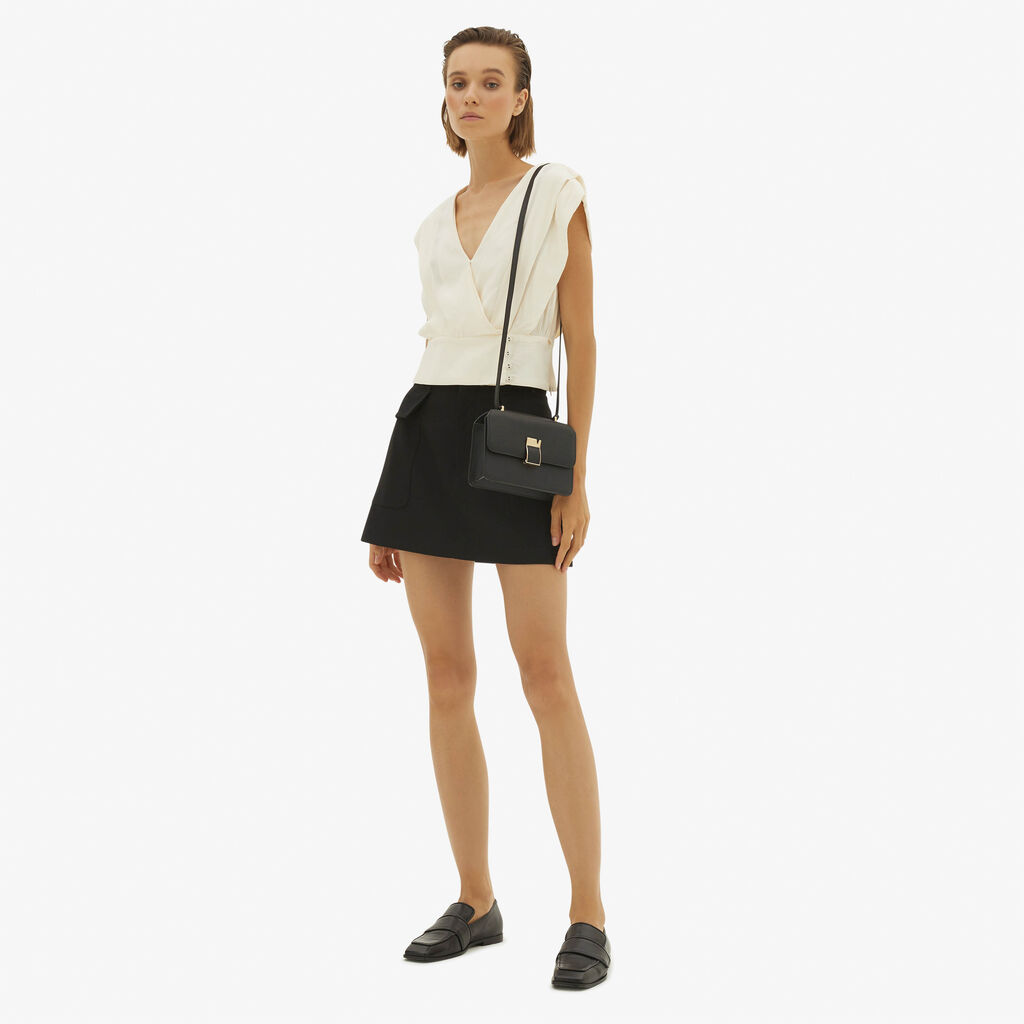 Valextra Borsetta a tracolla Mini in Pelle Nera | Valextra NoLo Offerta