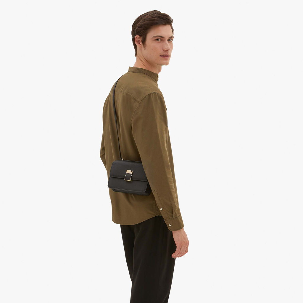 Valextra Borsetta a tracolla Mini in Pelle Nera | Valextra NoLo Offerta