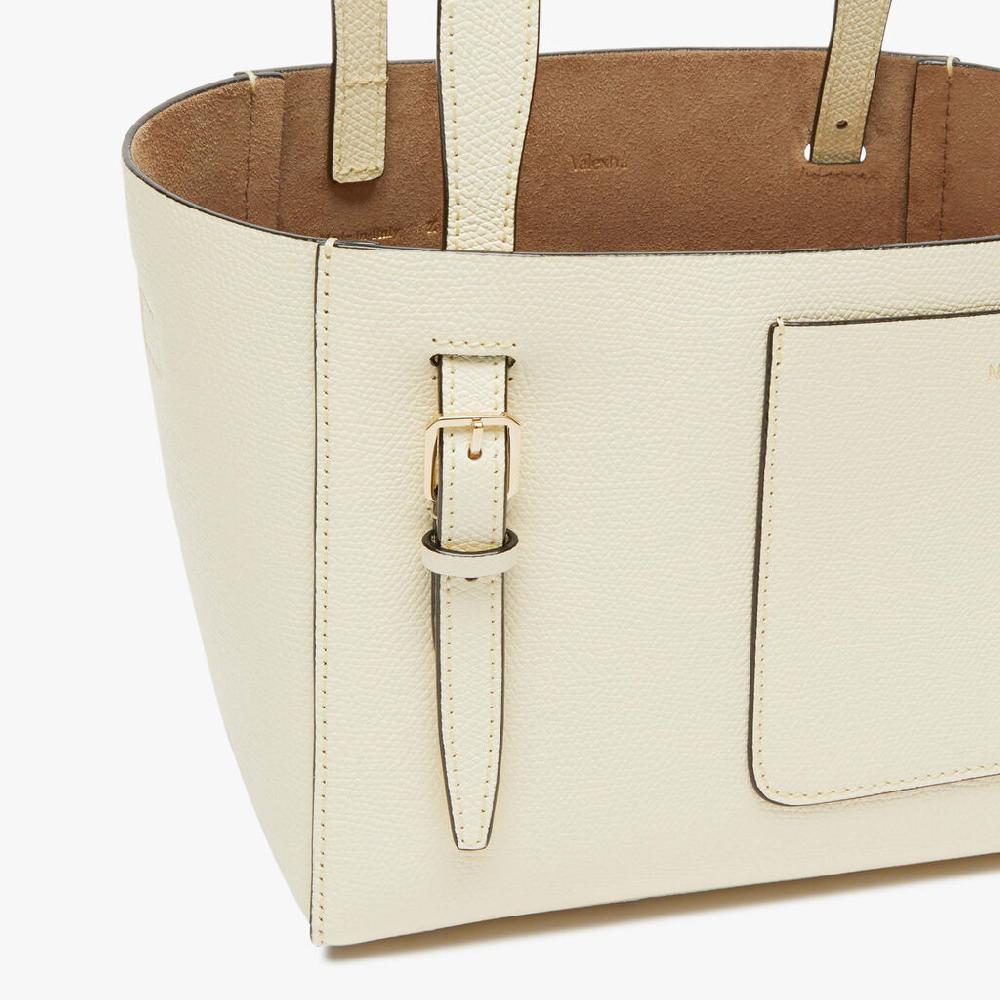 Valextra Borsa Secchiello da Donna in Pelle Bianca | Valextra Soft Outlet