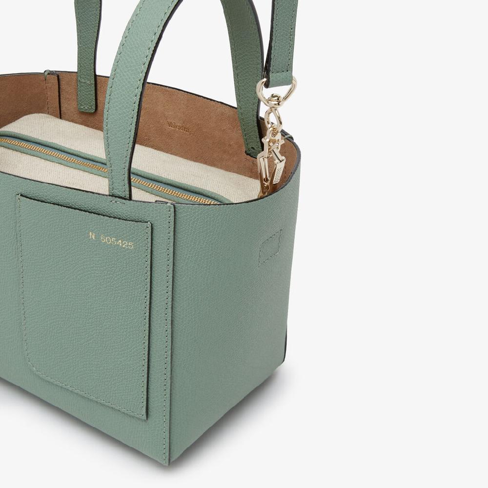 Valextra Borsa a Secchiello Soft Micro | Pelle di vitello Millepunte | Verde Eucalipto | Valextra Saldi