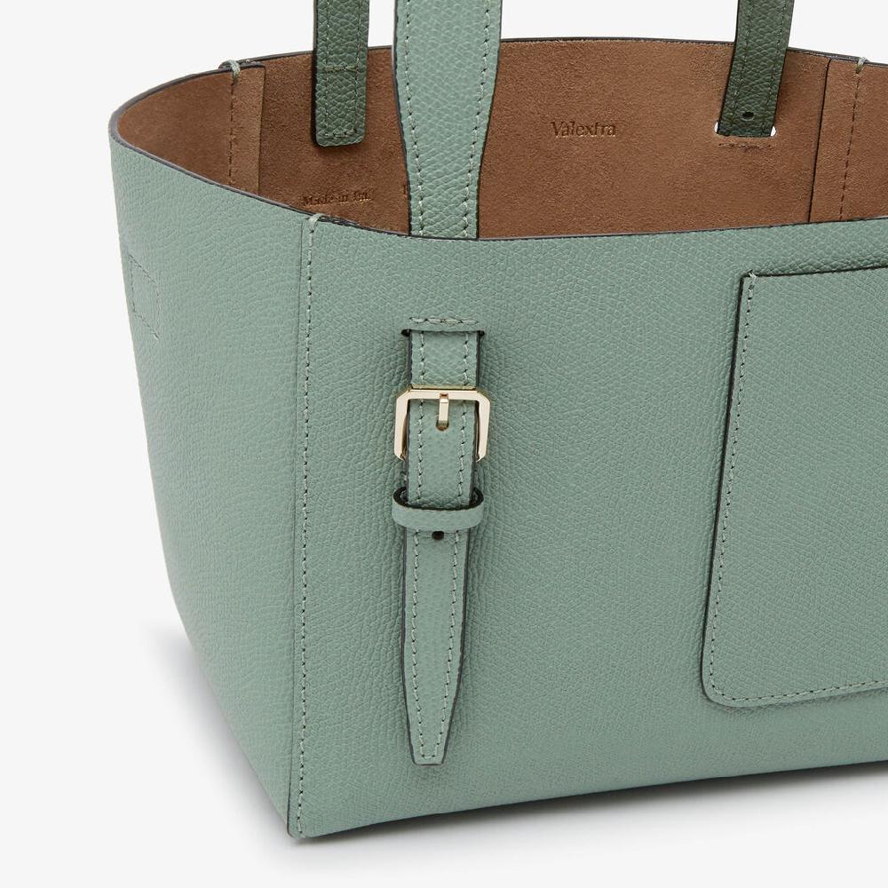 Valextra Borsa a Secchiello Soft Micro | Pelle di vitello Millepunte | Verde Eucalipto | Valextra Saldi