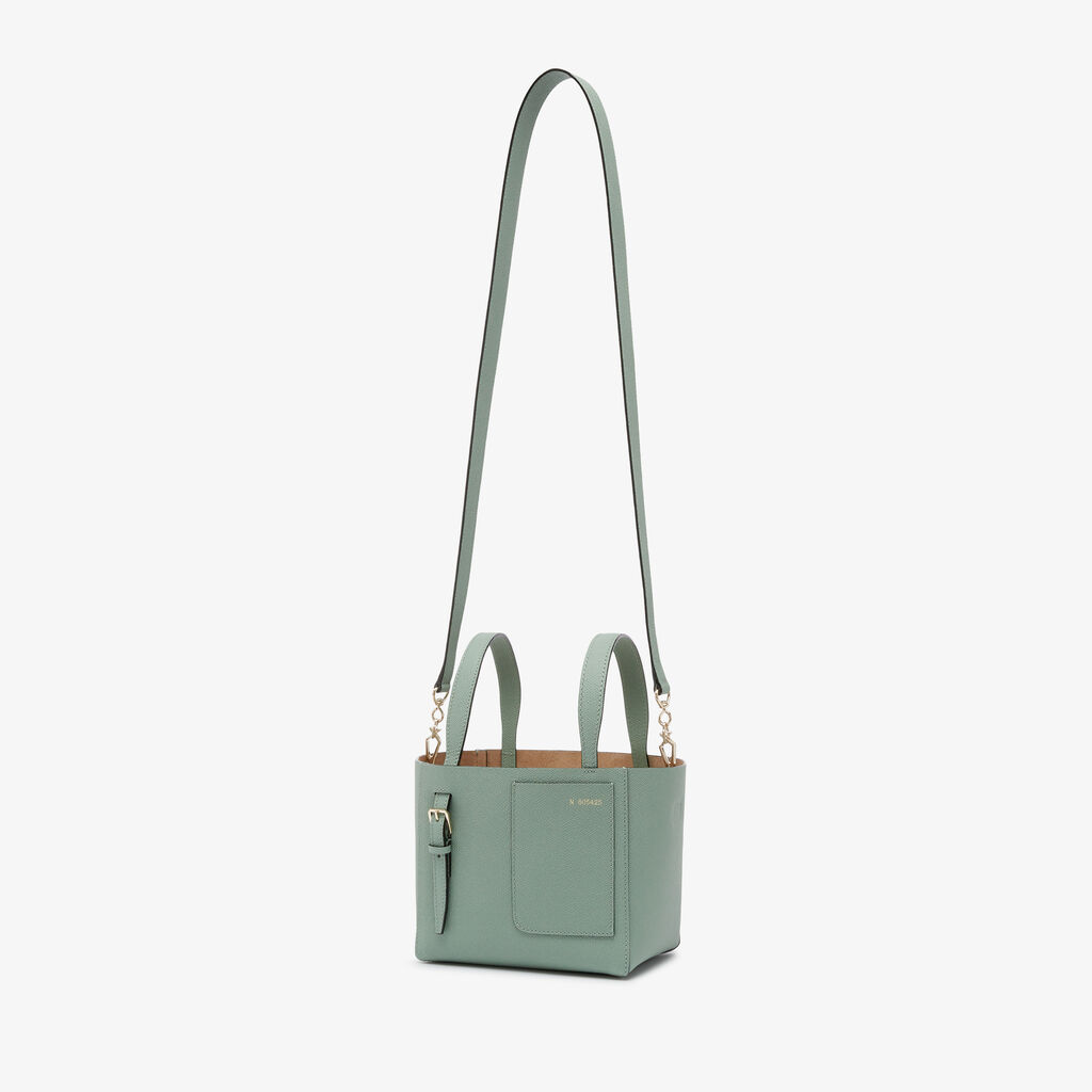 Valextra Borsa a Secchiello Soft Micro | Pelle di vitello Millepunte | Verde Eucalipto | Valextra Saldi