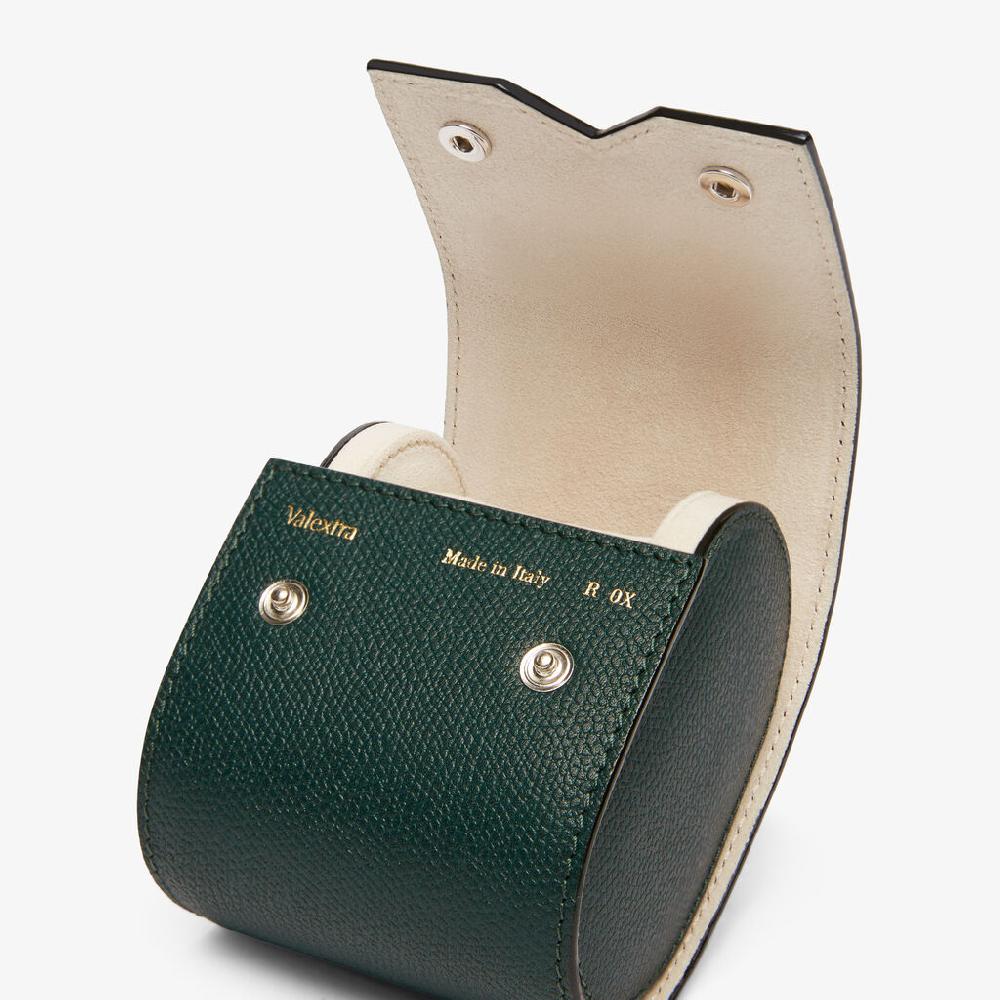 Valextra Porta orologio singolo di Lusso in Pelle Verde | Valextra V-Line Vendita Calda