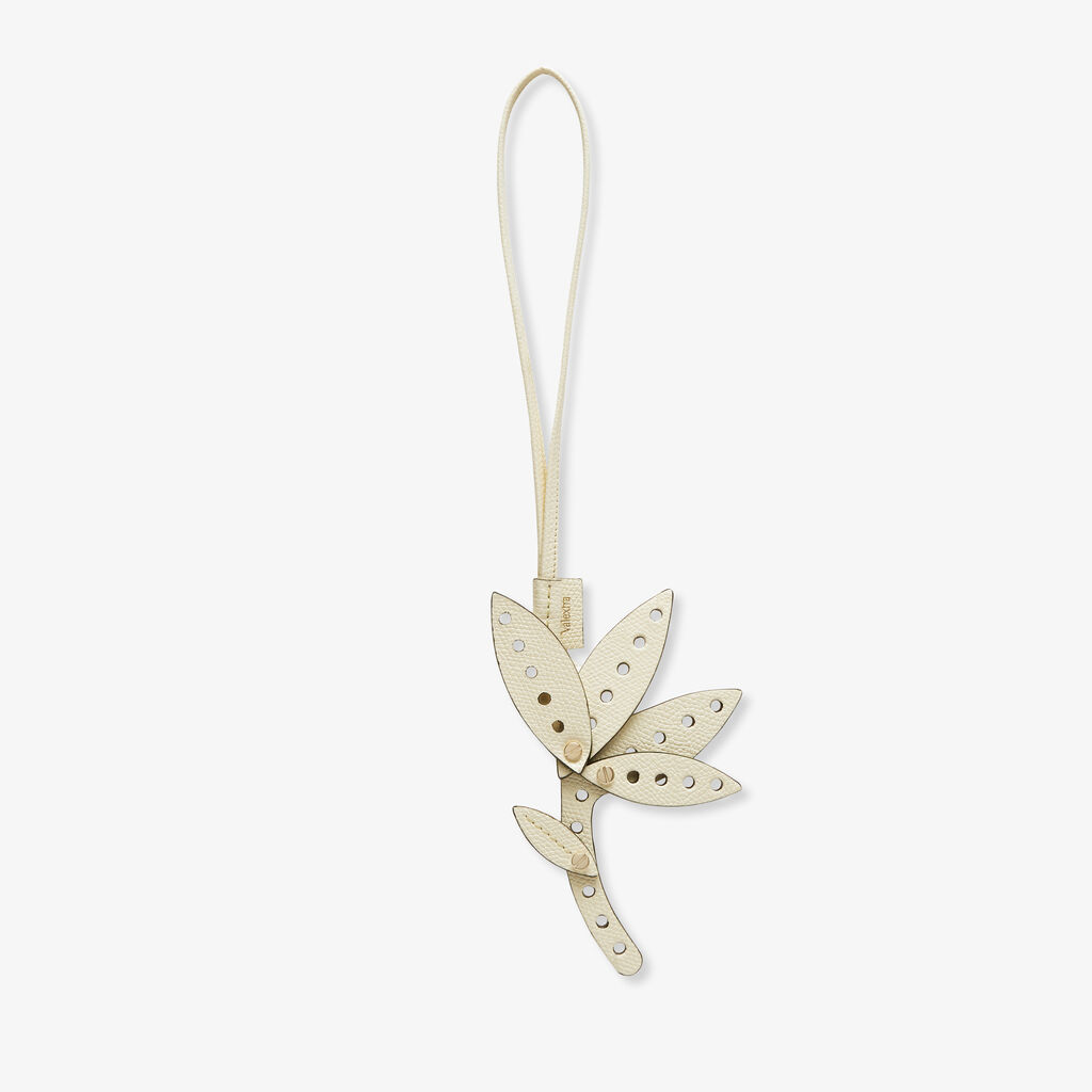 Valextra Charm Engineering Beauty Fiore | Pelle di vitello Millepunte | Bianco Pergamena | Valextra