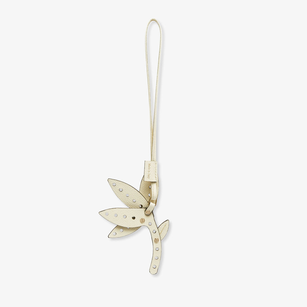 Valextra Charm Engineering Beauty Fiore | Pelle di vitello Millepunte | Bianco Pergamena | Valextra I Più Venduti