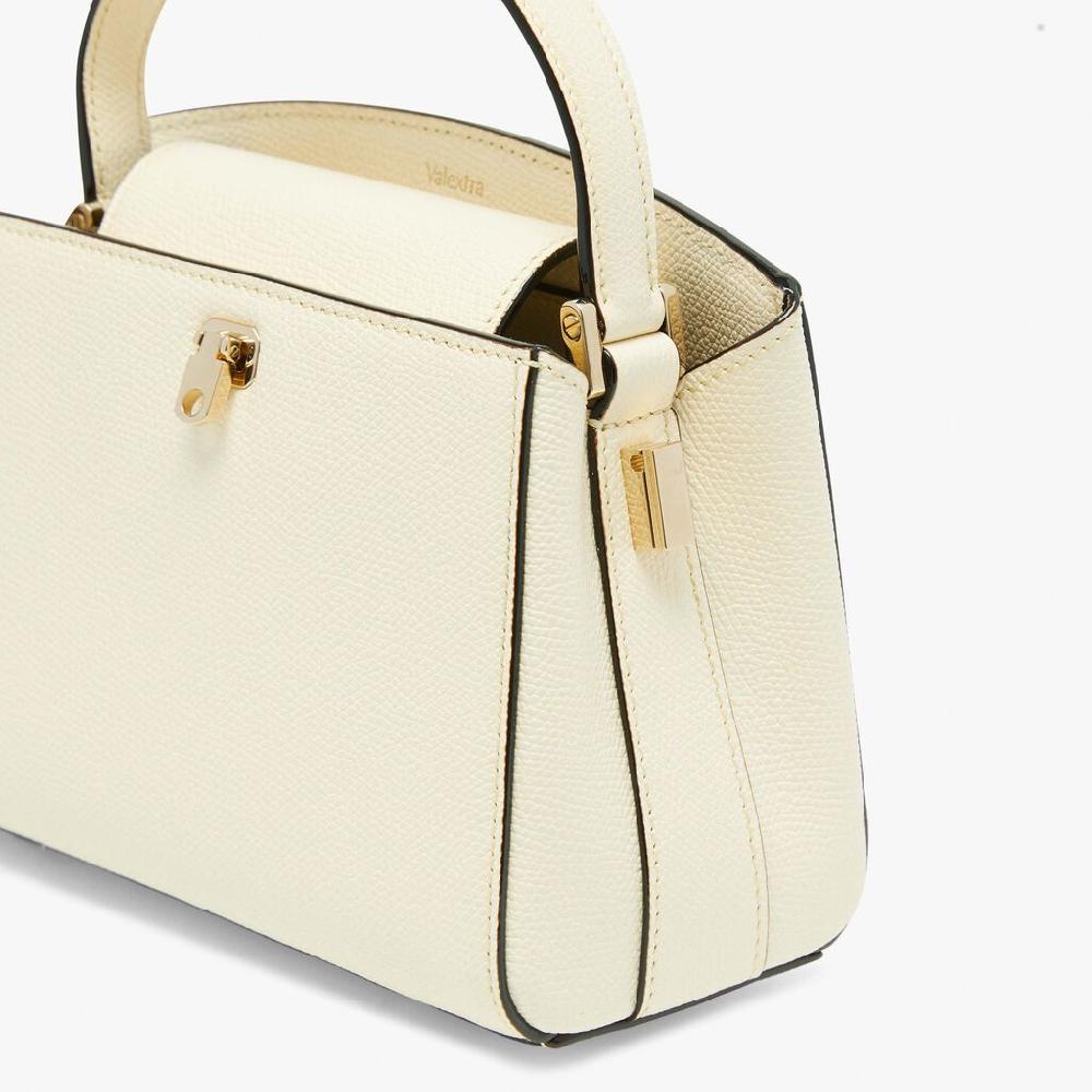 Valextra Borsa a mano Micro in Pelle Bianca | Valextra Brera Vendite Flash