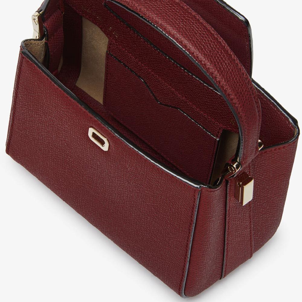 Valextra Borsa a tracolla Brera Micro | Pelle di vitello Millepunte | Bordeaux | Valextra Shopping Online