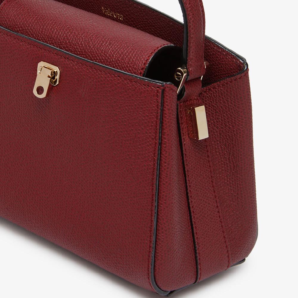 Valextra Borsa a tracolla Brera Micro | Pelle di vitello Millepunte | Bordeaux | Valextra Shopping Online