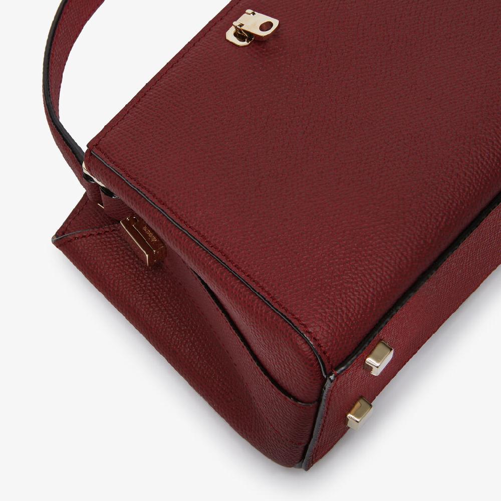 Valextra Borsa a tracolla Brera Micro | Pelle di vitello Millepunte | Bordeaux | Valextra Shopping Online