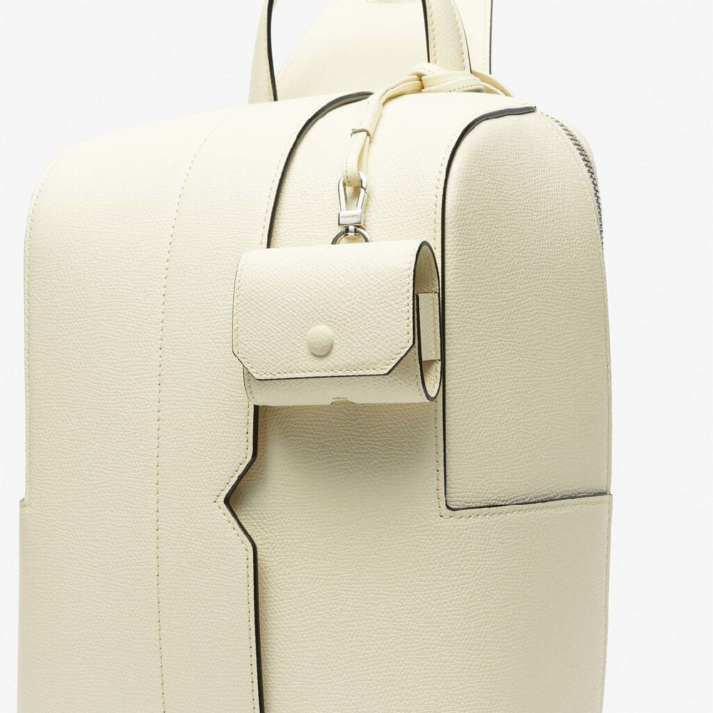 Valextra Porta Airpods Pro con Tracolla in Pelle Bianca | Valextra 2025