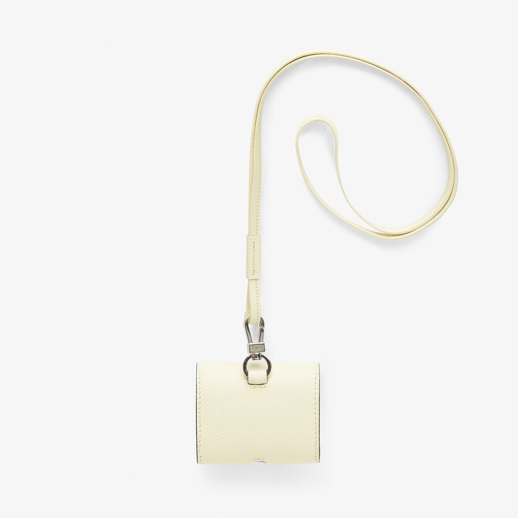 Valextra Porta Airpods Pro con Tracolla in Pelle Bianca | Valextra 2025