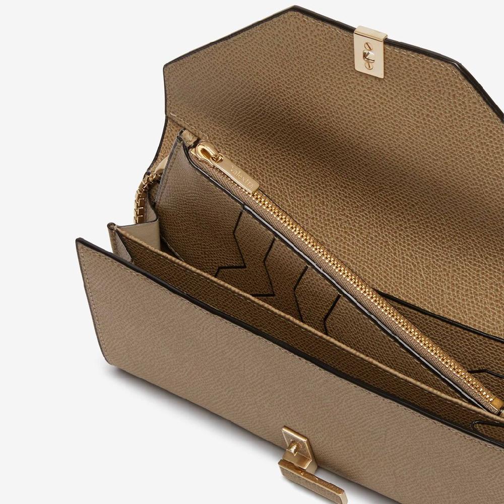Valextra Portafoglio Iside continental | Pelle di vitello Millepunte | Marrone Tortora | Valextra Qualità