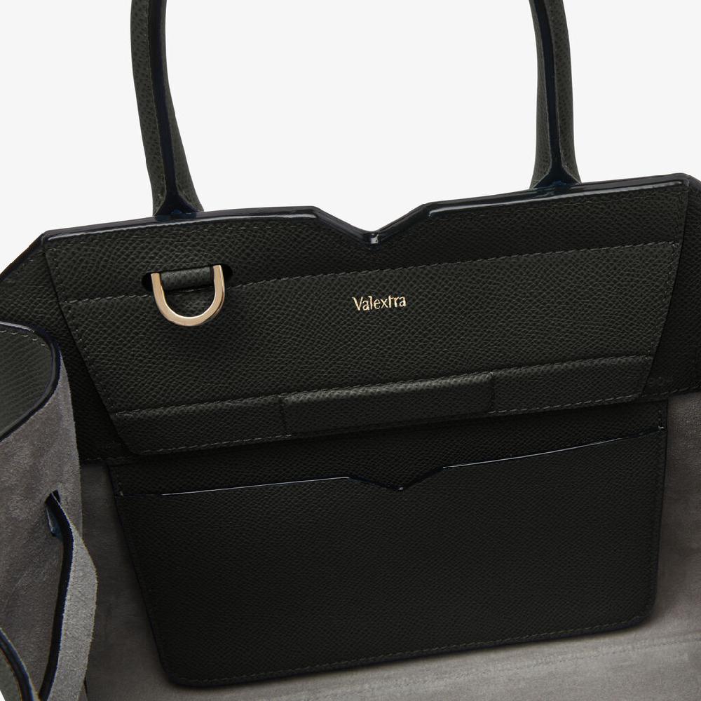 Valextra Borsetta a mano da Donna in Pelle Nera di Lusso | Valextra Spedizione Gratuita