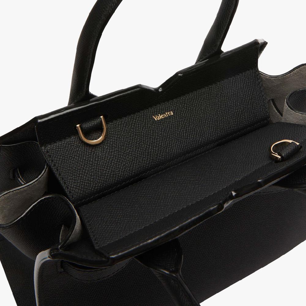 Valextra Borsetta a mano da Donna in Pelle Nera di Lusso | Valextra Spedizione Gratuita