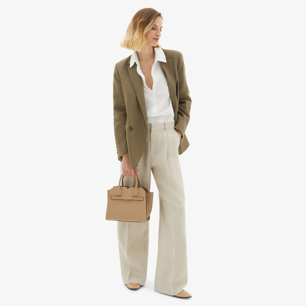Valextra Borsa a mano da Donna in Pelle Beige di Lusso | Valextra Pezzi Unici