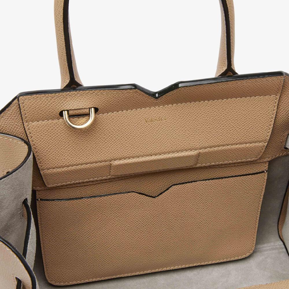Valextra Borsa a mano da Donna in Pelle Beige di Lusso | Valextra Pezzi Unici