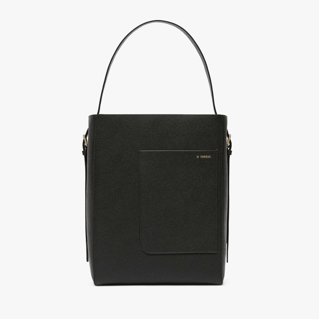 Valextra Borsa a secchiello da Donna in Media Pelle Nera | Valextra Soft
