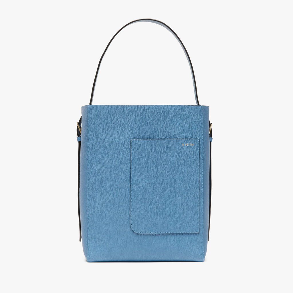 Valextra Borsa a secchiello da Donna Media in Pelle Azzurra | Valextra Soft