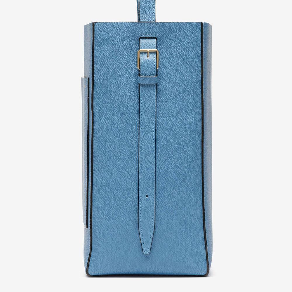 Valextra Borsa a secchiello da Donna Media in Pelle Azzurra | Valextra Soft Promozione Limitata