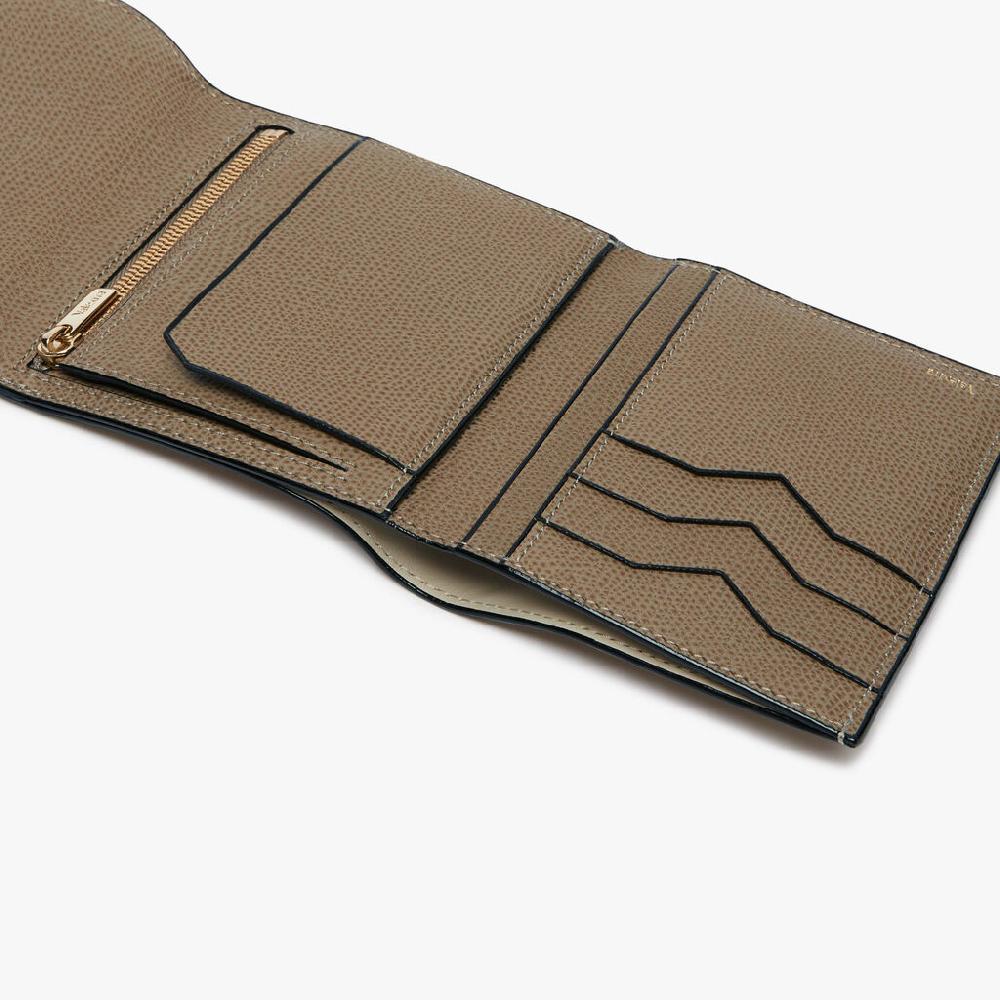 Valextra Portafoglio piccolo in Pelle Marrone Tortora | Valextra Iside Sconto