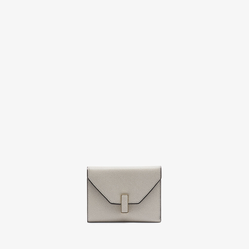 Valextra Portafoglio Iside Trifold | Pelle di vitello Millepunte | Grigio Cenere | Valextra