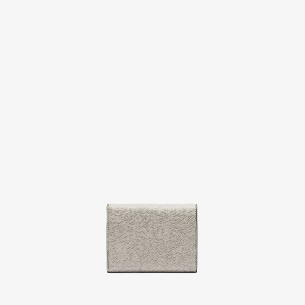 Valextra Portafoglio Iside Trifold | Pelle di vitello Millepunte | Grigio Cenere | Valextra Offerta speciale