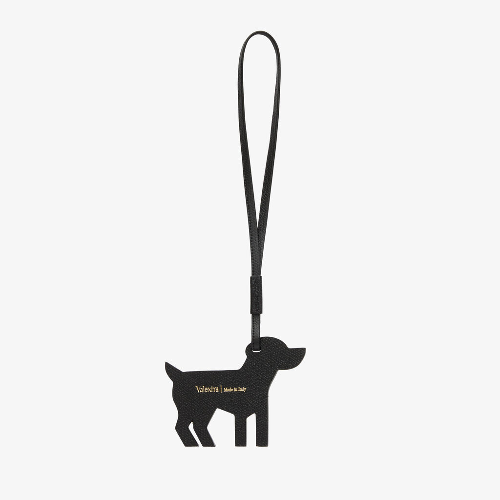 Valextra Charm cagnolino di Lusso in Pelle Bianca e Nera | Valextra Vendita Calda