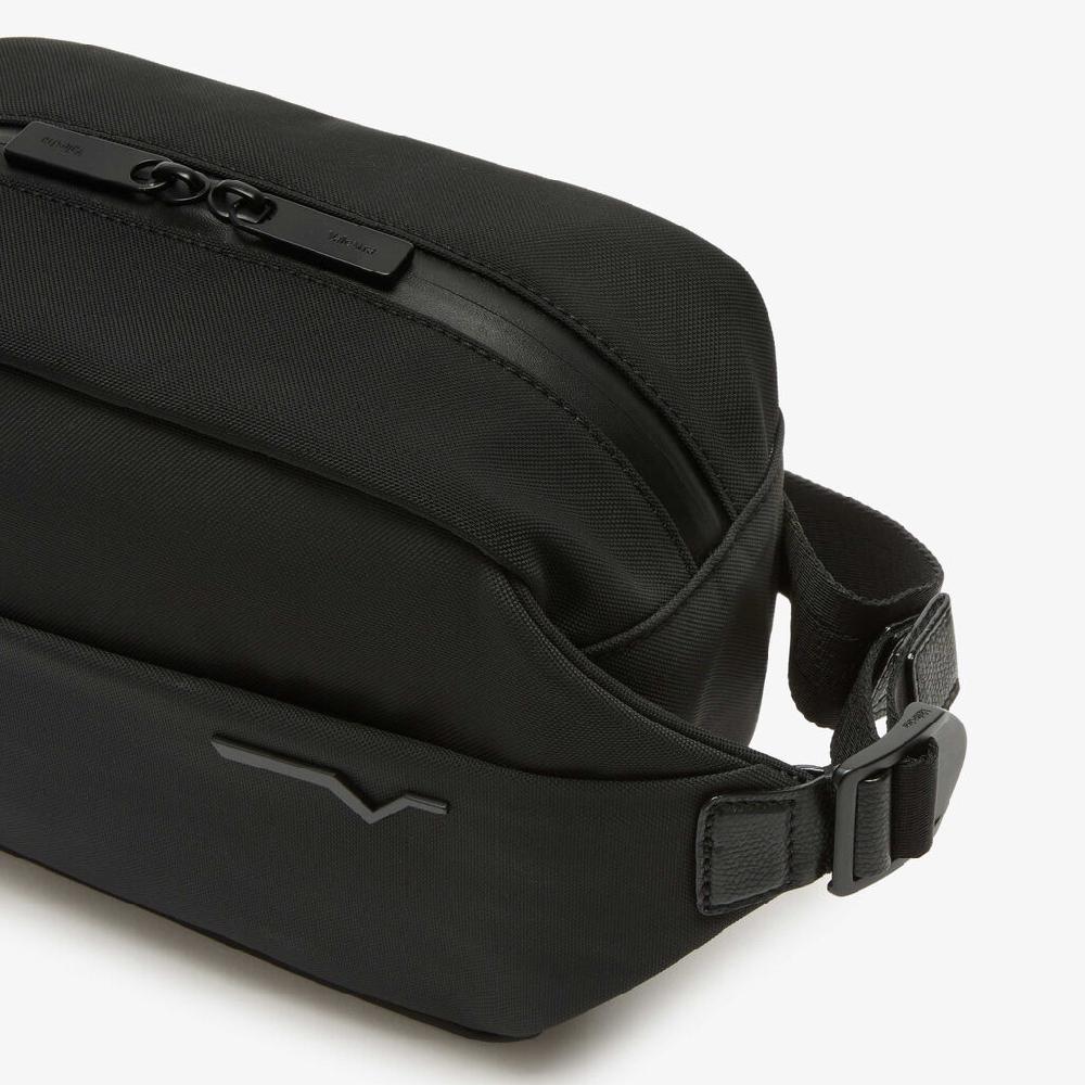 Valextra Maruspio di Lusso in Nylon rigenerato e Pelle Nera | Valextra Vendita Economica