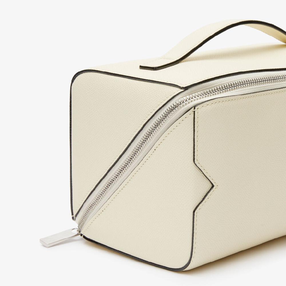 Valextra Beauty case da Donna di Lusso in Pelle Bianca | Valextra V-Line I Più Venduti