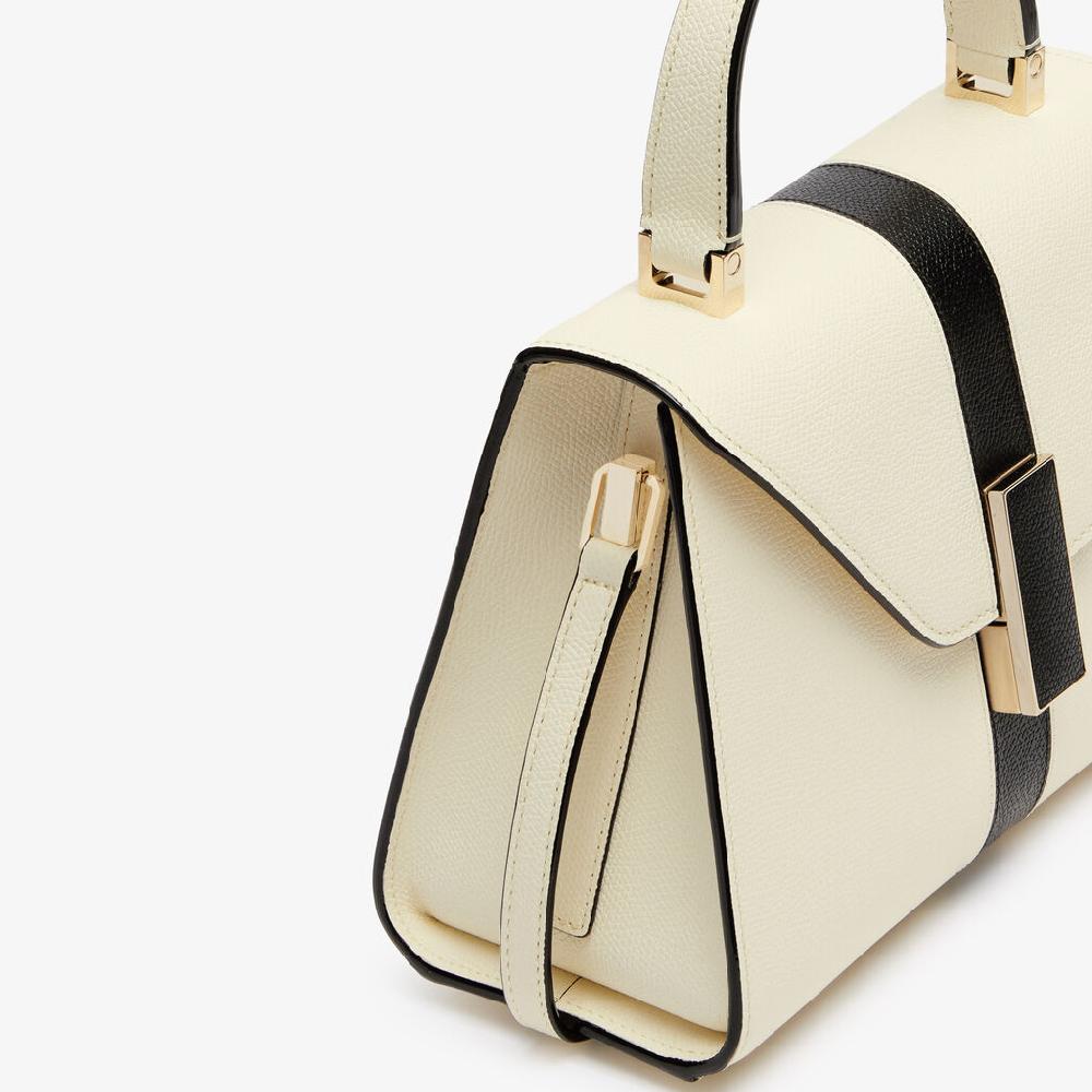 Valextra Borsa a mano Donna Lusso Pelle Bianca e Nera | Valextra Iside In Saldo